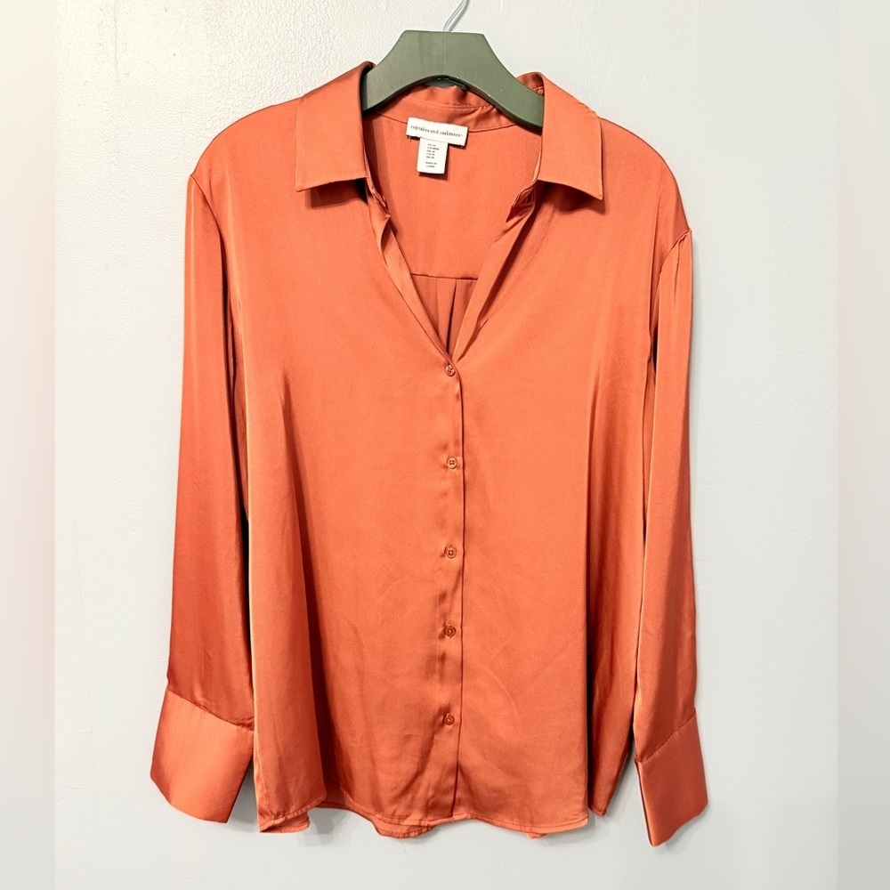 #1) cupcakes & cashmere Coral Button Down Shirt